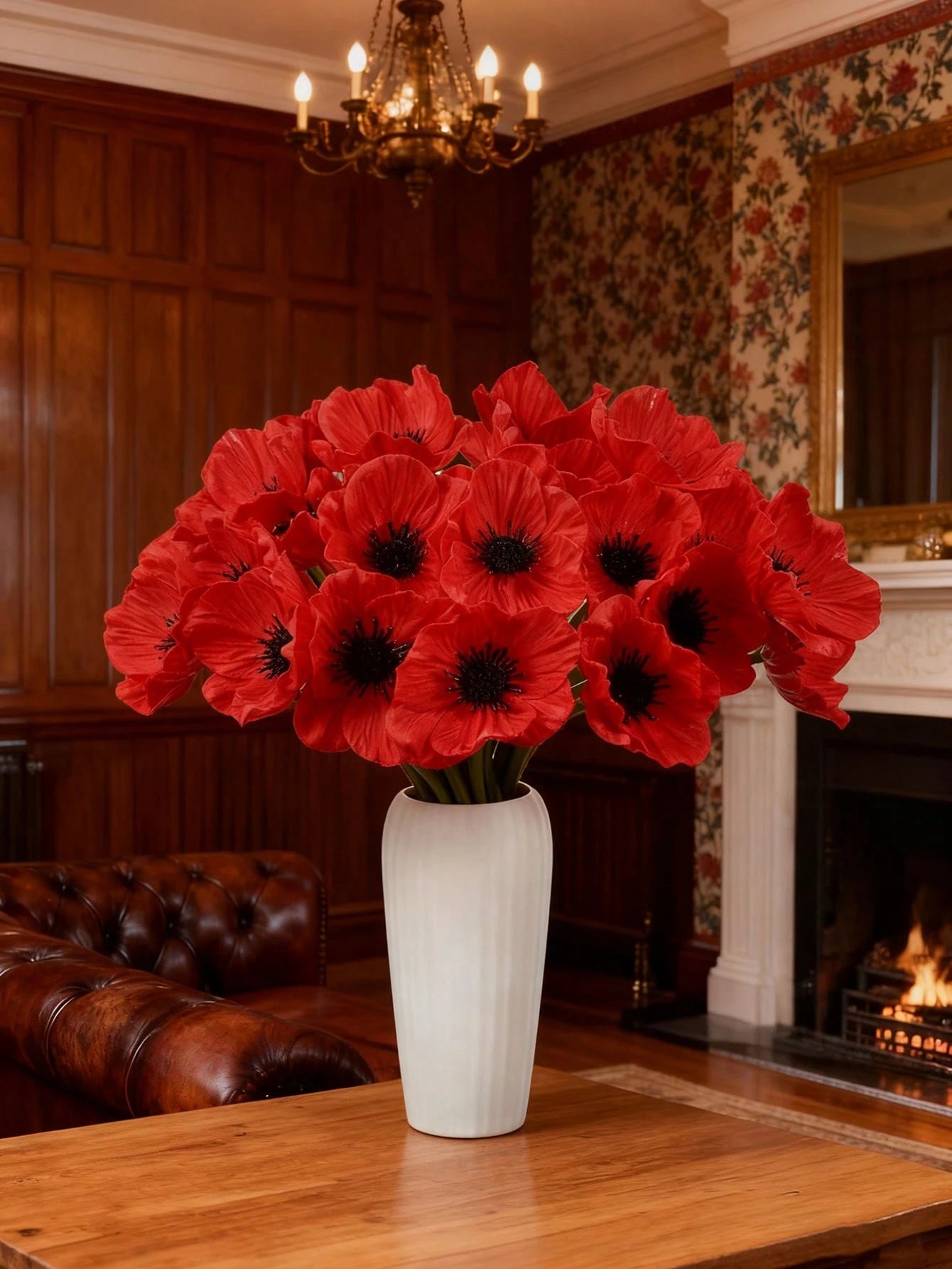 10pcs Artificial Red Poppy Flowers