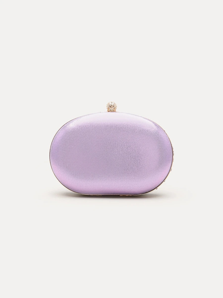 Purple Sparkling Diamond Set Sunflower Diamond Handbag, Banquet Bag, Shoulder Cross Shoulder Chain, Women's Bag, Party Event Evening Dress Bag