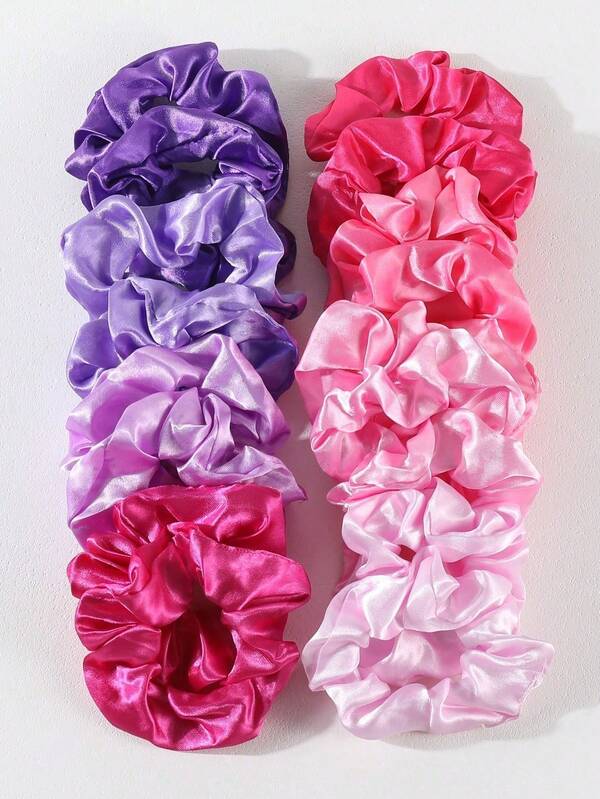 30pcs Random Color Satin Hair Ties, Suitable For Girls pony tails