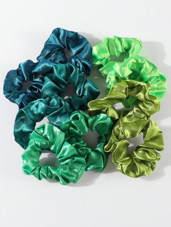 30pcs Random Color Satin Hair Ties, Suitable For Girls pony tails