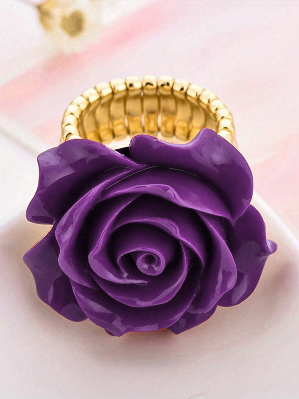 2 Pc Elegant multicolor Rose Flower Jewelry Ring