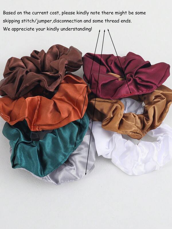 30pcs Random Color Satin Hair Ties, Suitable For Girls pony tails