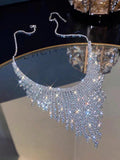European & American Fashion Exaggerated Personalized Rhinestone Tassel Necklace