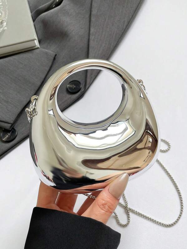 Acrylic Mini Handbag, Fashion Clutch Purse, Personalized Crescent Moon Shaped