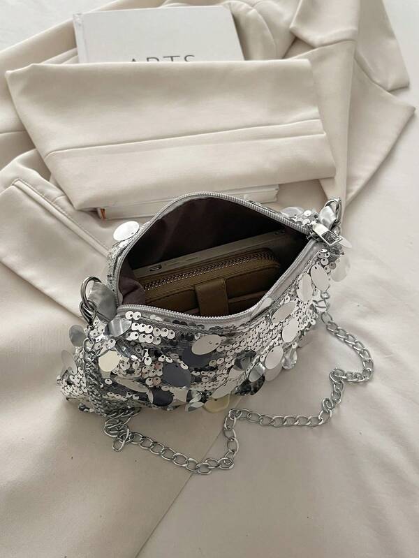 Sequin Shoulder Bag, Fashion Crossbody Bag, Evening Clutch Purse For Women