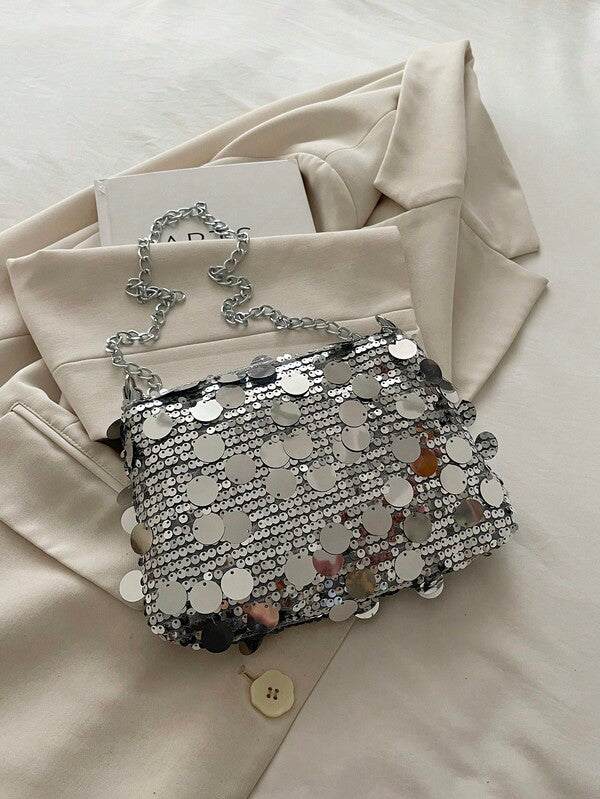 Sequin Shoulder Bag, Fashion Crossbody Bag, Evening Clutch Purse For Women