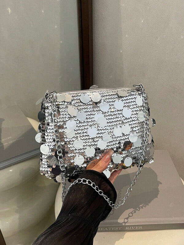 Sequin Shoulder Bag, Fashion Crossbody Bag, Evening Clutch Purse For Women
