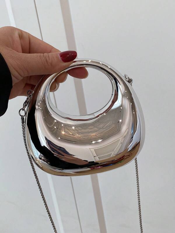 Acrylic Mini Handbag, Fashion Clutch Purse, Personalized Crescent Moon Shaped