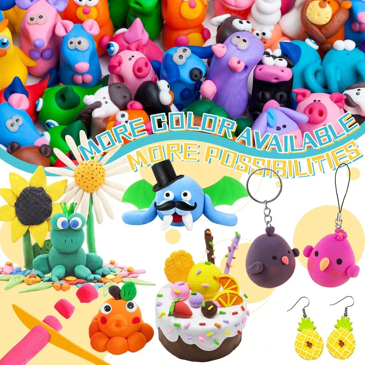 48 Colors Air Dry Clay Modeling Kit With 3 Sculpting Tools, DIY Magic Toy