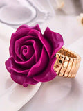 2 Pc Elegant multicolor Rose Flower Jewelry Ring