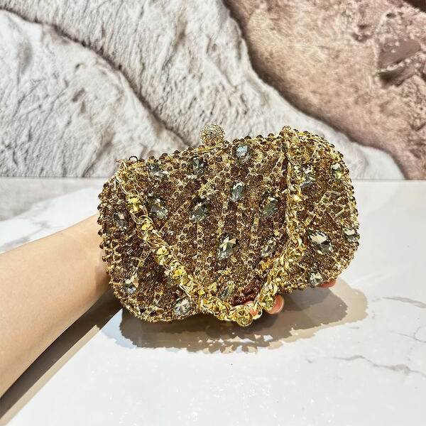 Fashionable Rhinestone Handbag, Women's Elegant Sparkling clutch