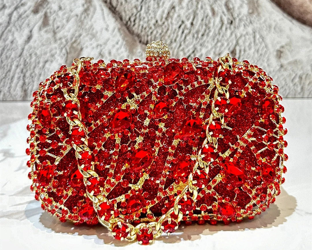 Fashionable Rhinestone Handbag, Women's Elegant Sparkling clutch