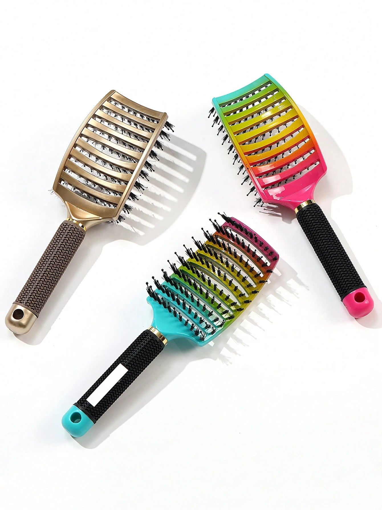 Gentle Scalp Massage Ergonomic Hair Brush - Vented Detangling And Styling
