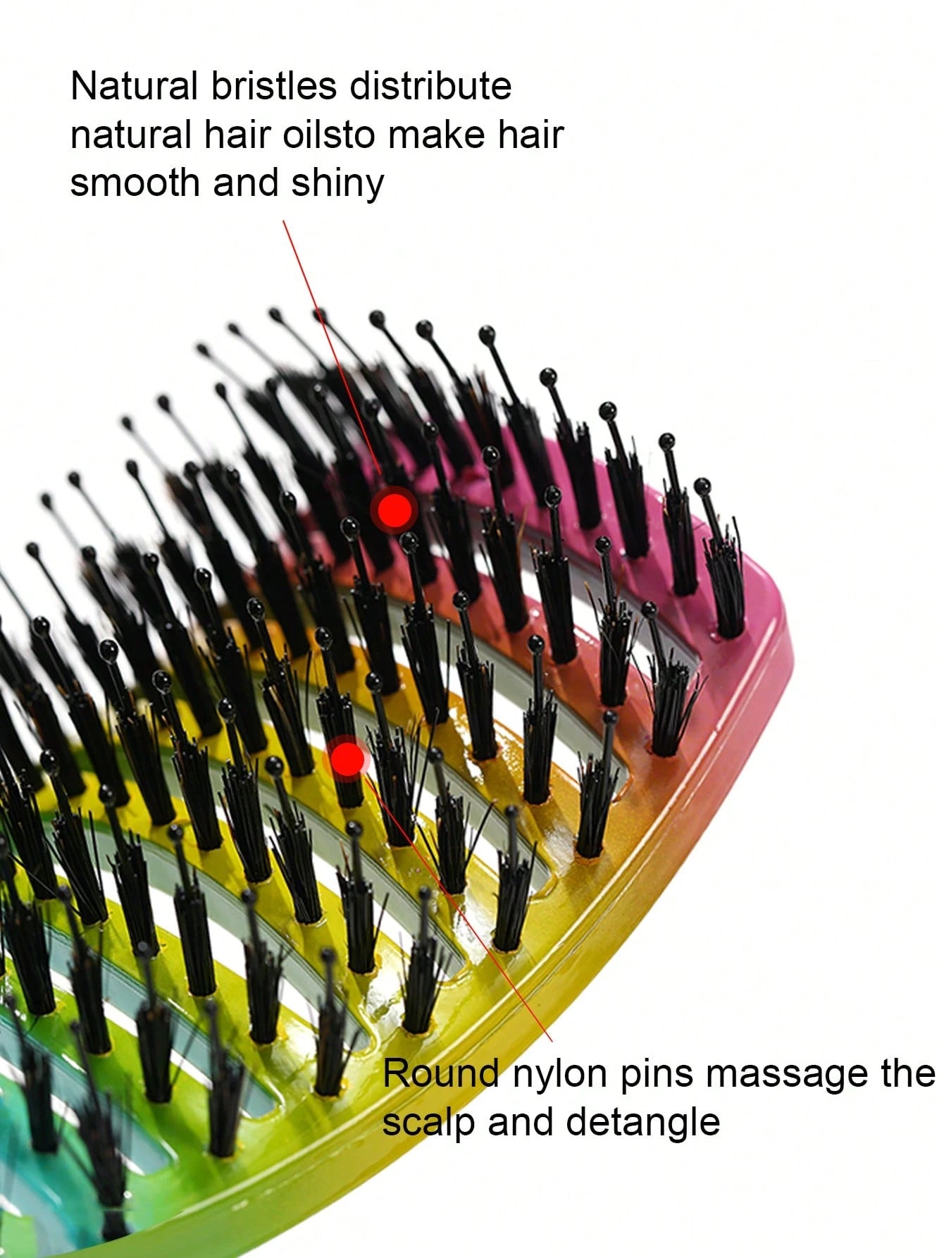 Gentle Scalp Massage Ergonomic Hair Brush - Vented Detangling And Styling