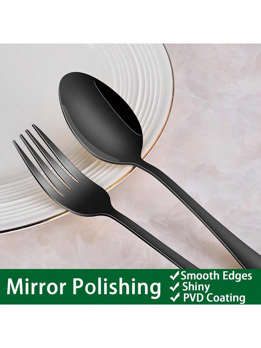 24 Pieces Stainless Steel Silverware Sets With Steak Knives Service For 8