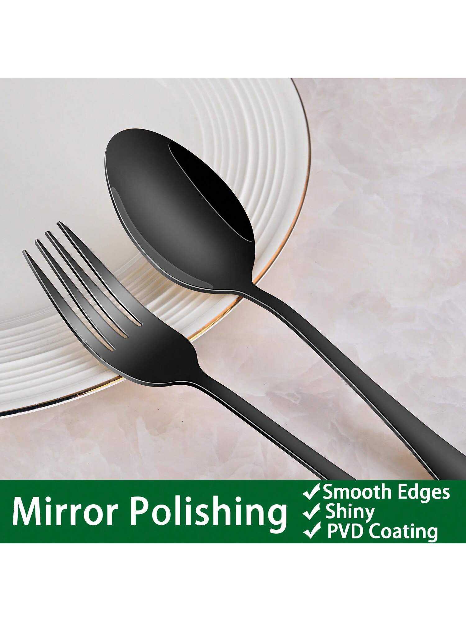 24 Pieces Stainless Steel Silverware Sets With Steak Knives Service For 8