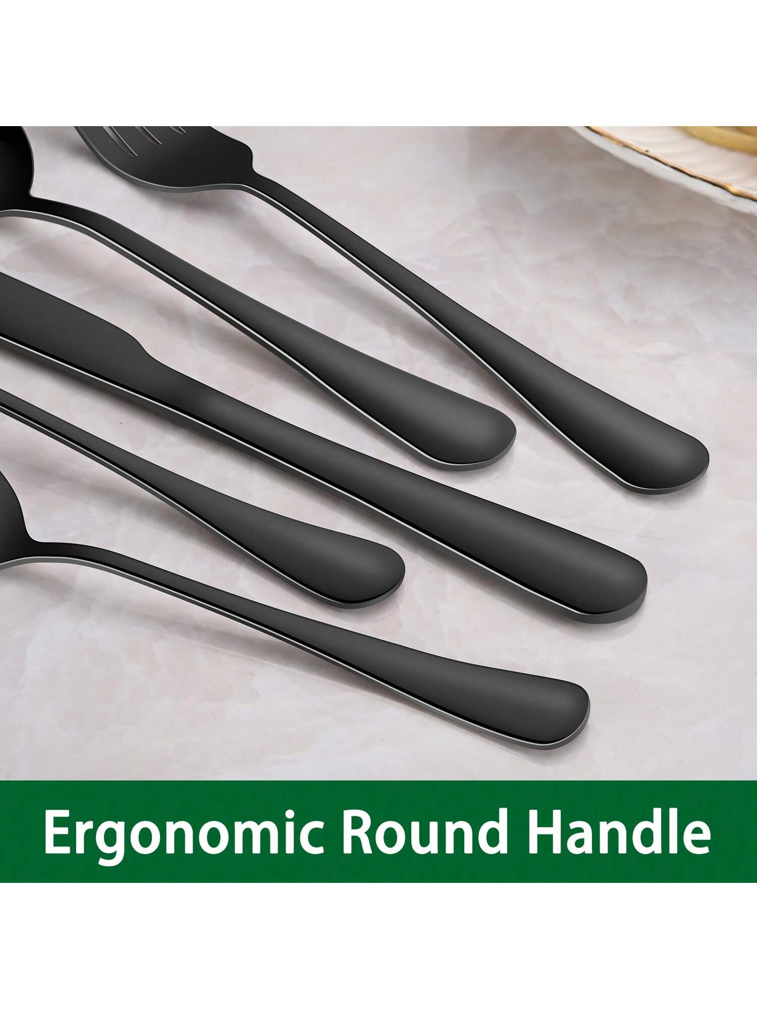 24 Pieces Stainless Steel Silverware Sets With Steak Knives Service For 8