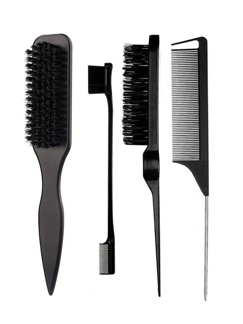 4PCS Professional Hair Styling Set, Leopard Print Brush & Pink