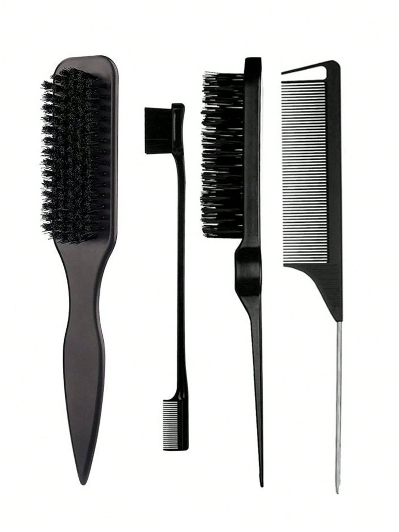 4PCS Professional Hair Styling Set, Leopard Print Brush & Pink