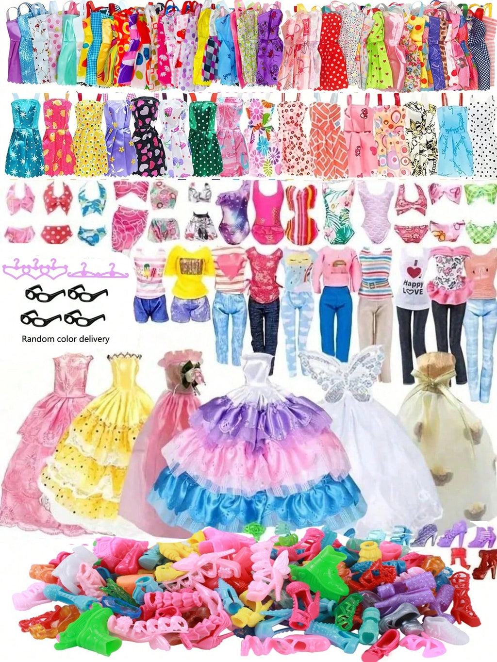 50pcs Doll Clothes & Accessories Fashion Design Kit Fit For 11.5 Inch Doll Costumes