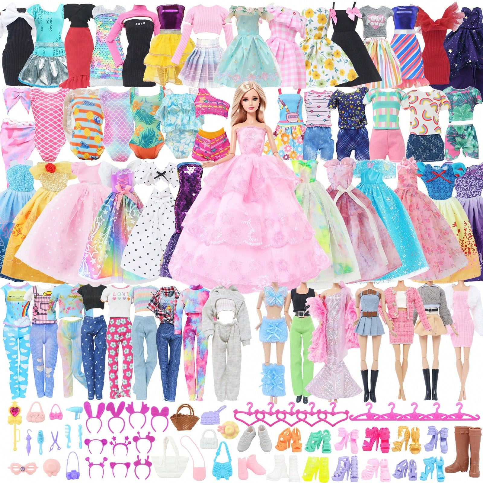 50pcs Doll Clothes & Accessories Set
