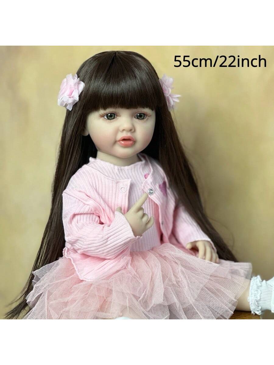 55cm 22inch Reborn Baby Can Stand, Lifelike Full Soft Vinyl Body