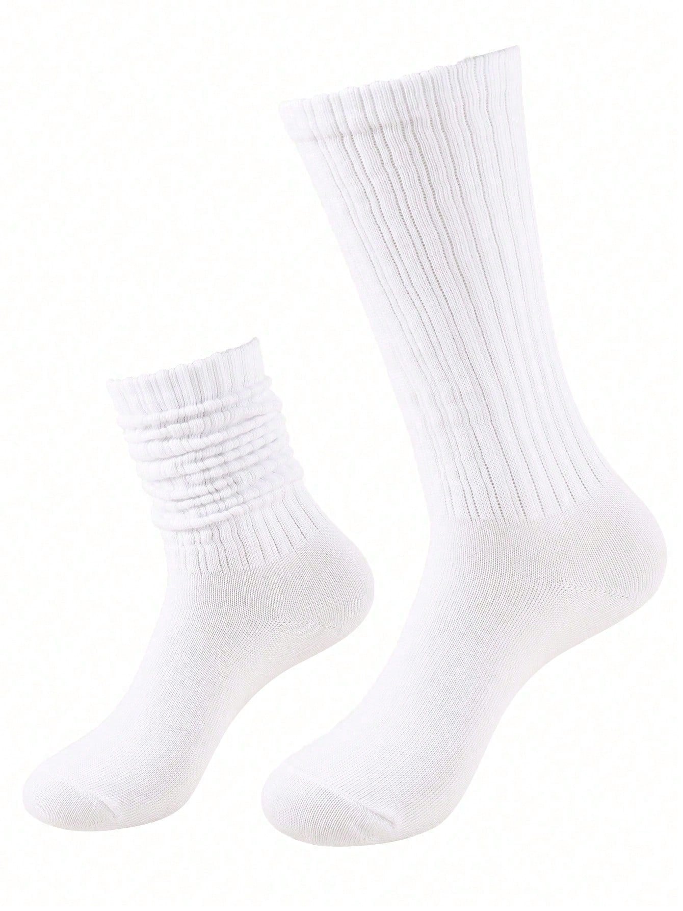 6 Pairs Women's Casual Knit Socks, Elastic Socks, Mid-Calf Socks, Spring/Autumn, Pilates Socks, Yoga