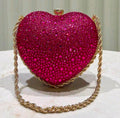 Fall in Love with Our Cute Pink Heart Shape Rhinestone Purse! ✨💖