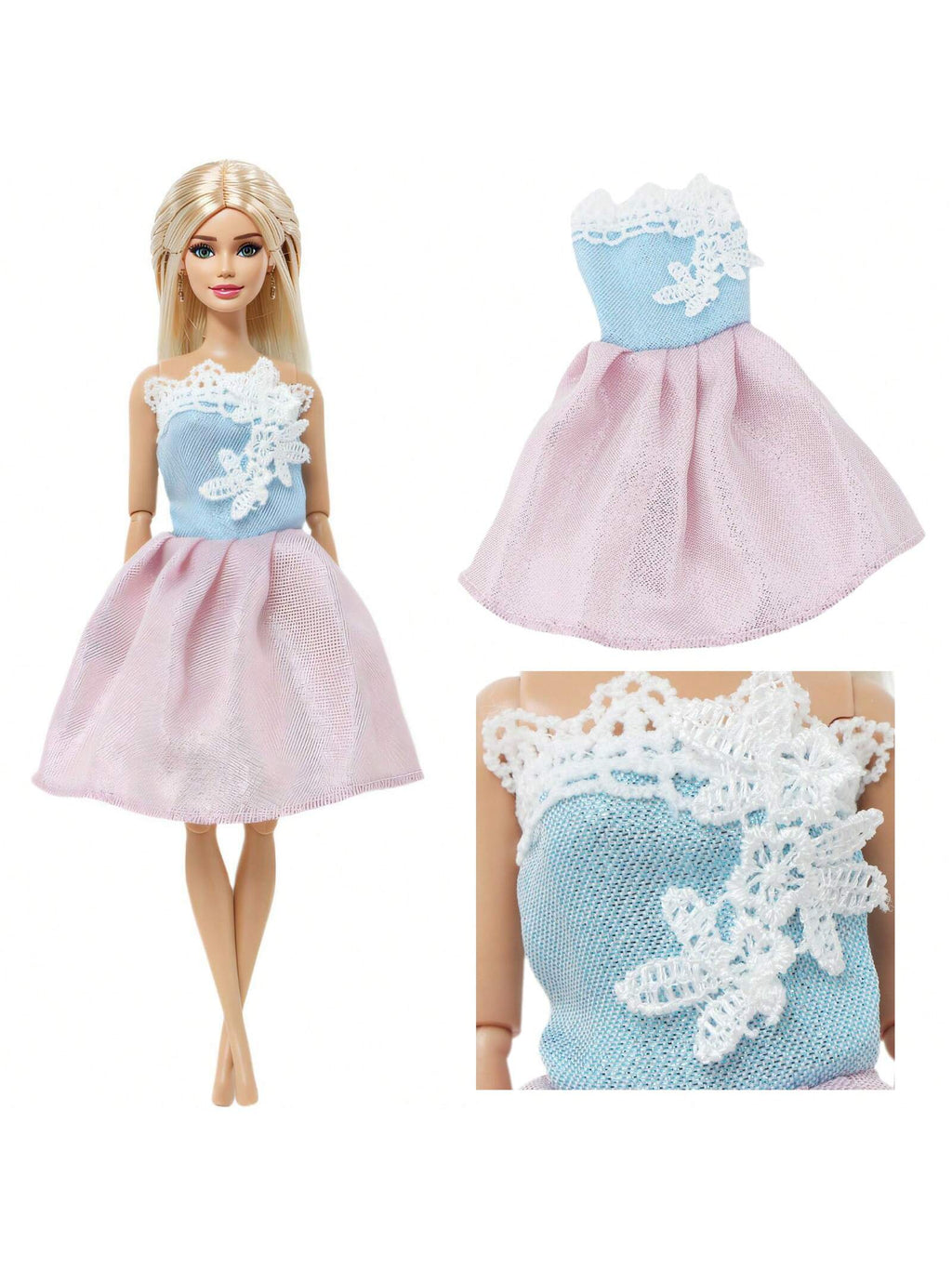 7pcs Doll Princess Dress Fashion Mix And Match Styles 11.5-Inch Doll Dress