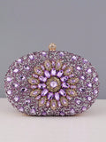 Sparkling Purple rhinestone clutch for women's