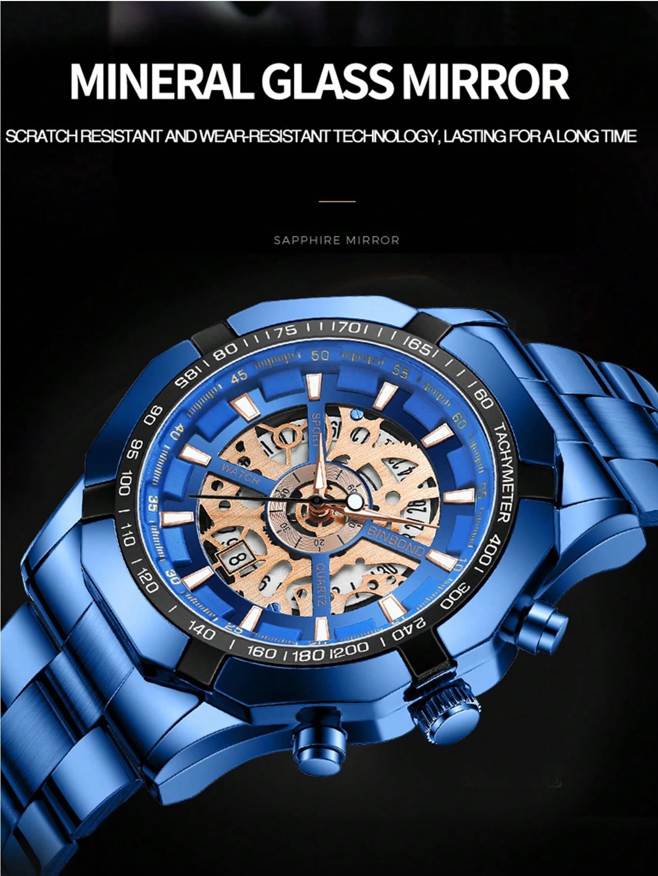 Royal blue watch set for men