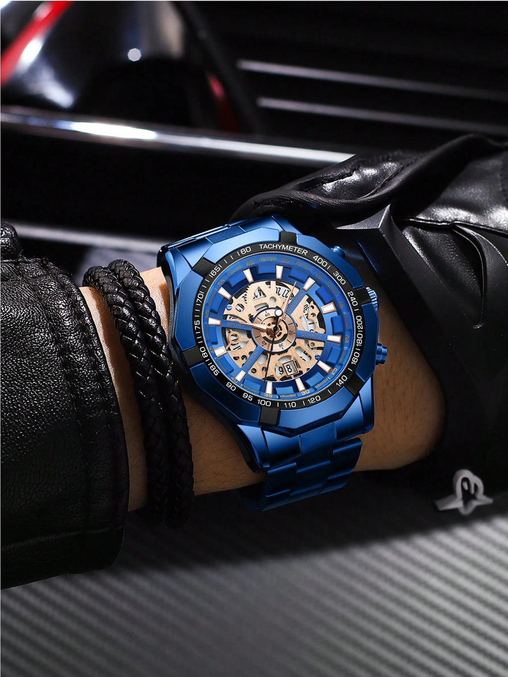 Royal blue watch set for men