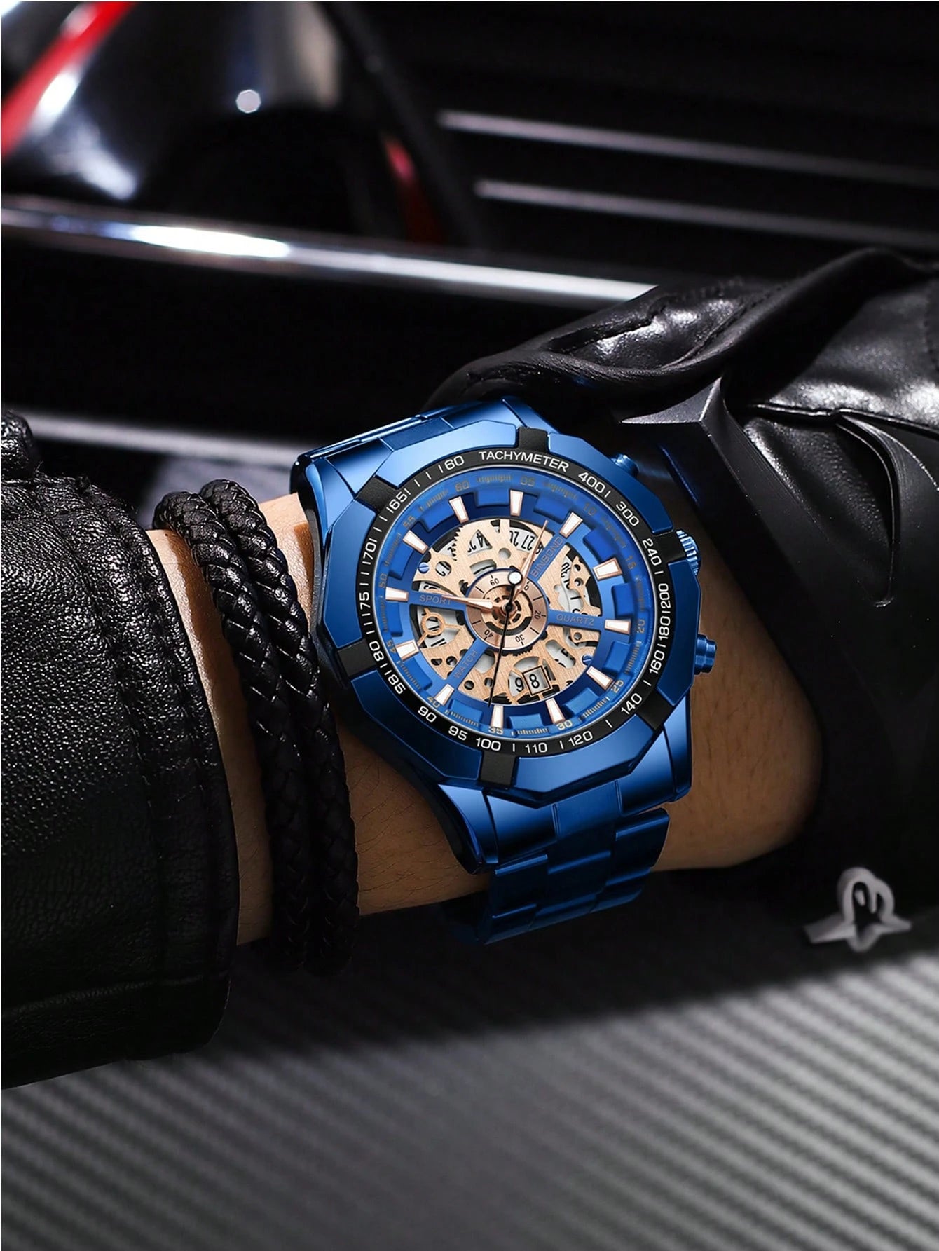 Royal blue watch set for men