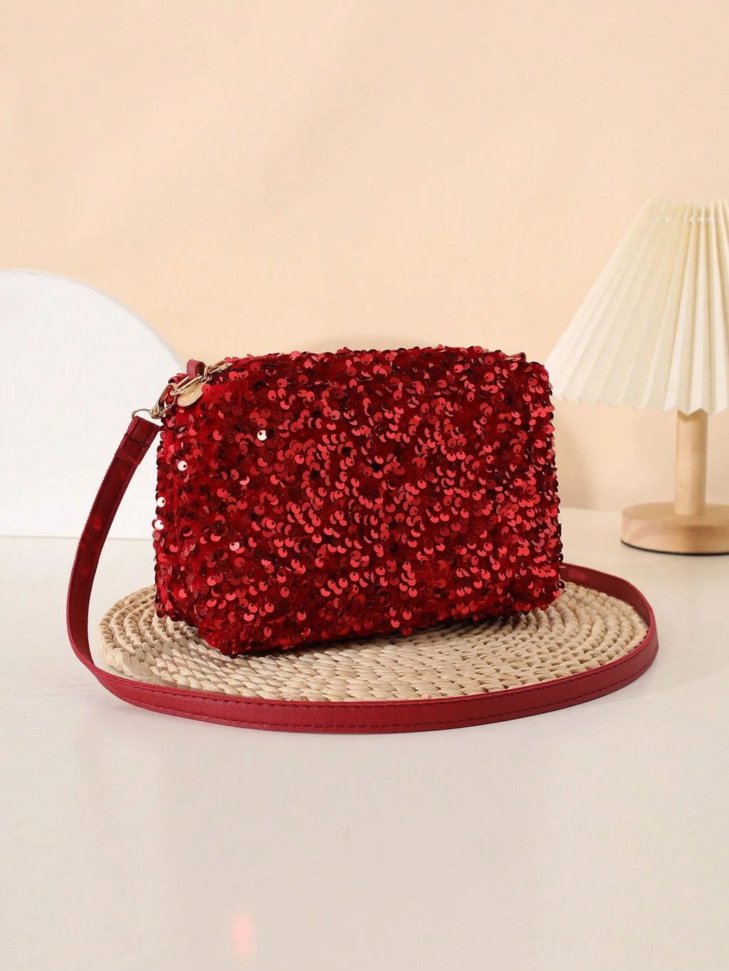 Fashionable Beaded Flower Decor Phone Pouch With Chain Strap Crossbody Bag