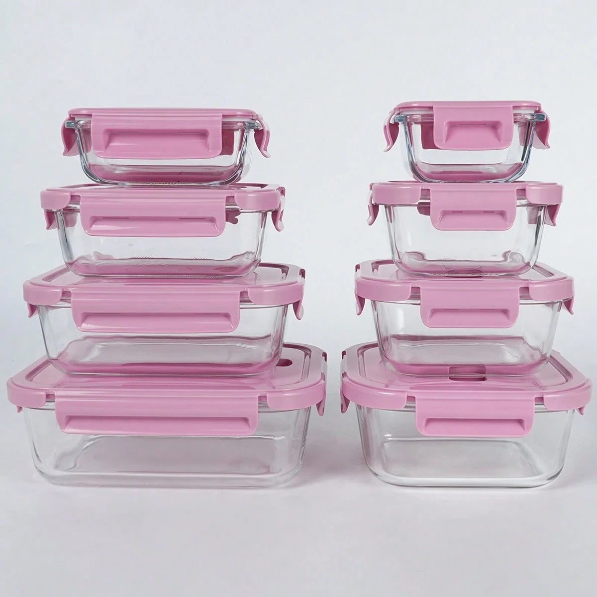 8pcs Lids 8pcs Containers Glass Food Storage Containers Set Lunch Box