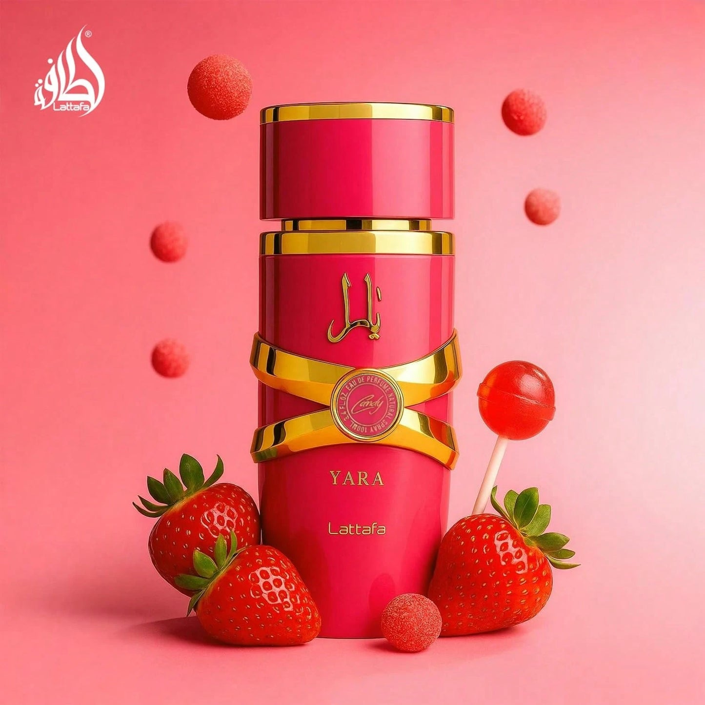 Lattafa Yara Candy Perfume 100ml 3.4oz, 2 Styles Optional Single , Arabian Women Long Lasting Fragrance, Sweet Candy Marshmallow Vanilla Scent, Viral Red Yara Luxury Gift