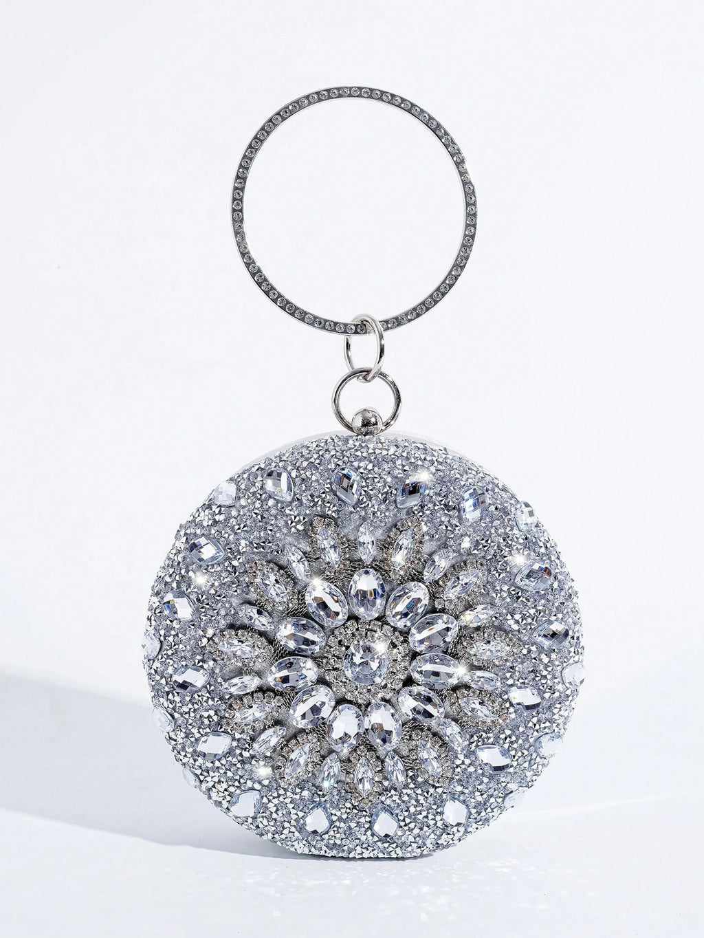 Mini Party Bag With Sunflower Rhinestone Decor, Top Handle Clutch Purse