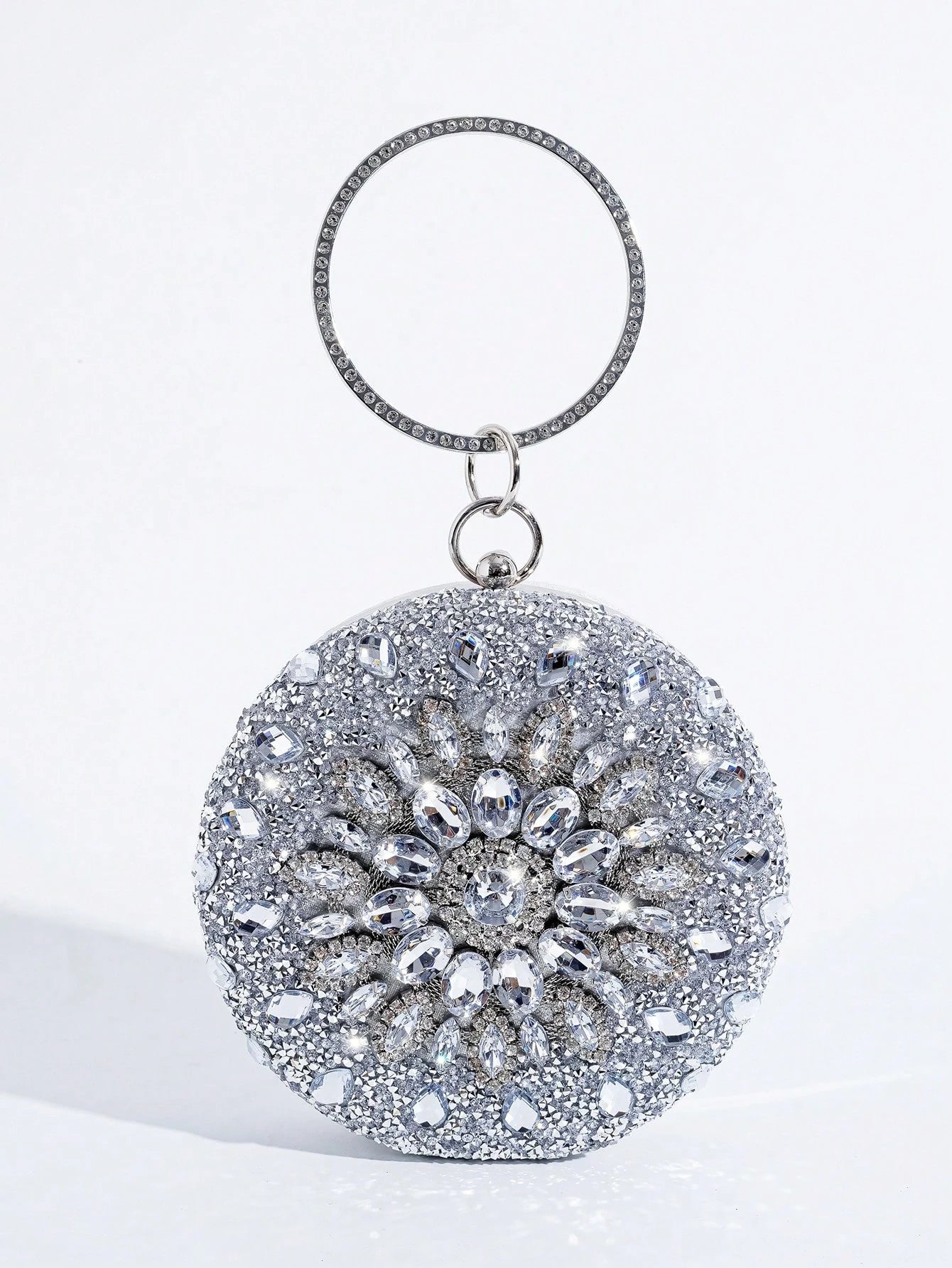 Mini Party Bag With Sunflower Rhinestone Decor, Top Handle Clutch Purse