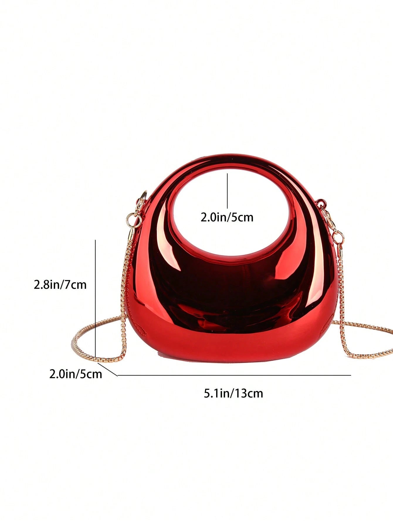 Acrylic Mini Handbag, Fashion Clutch Purse, Personalized Crescent Moon Shaped