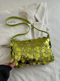 New Fashionable Sequin Handbag With Shoulder Strap, Suitable For Parties