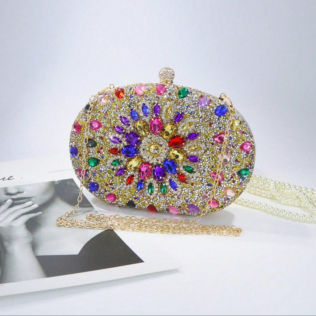 New Sunflower Diamond Buckle Fashion Dinner Bag Party Evening Dress