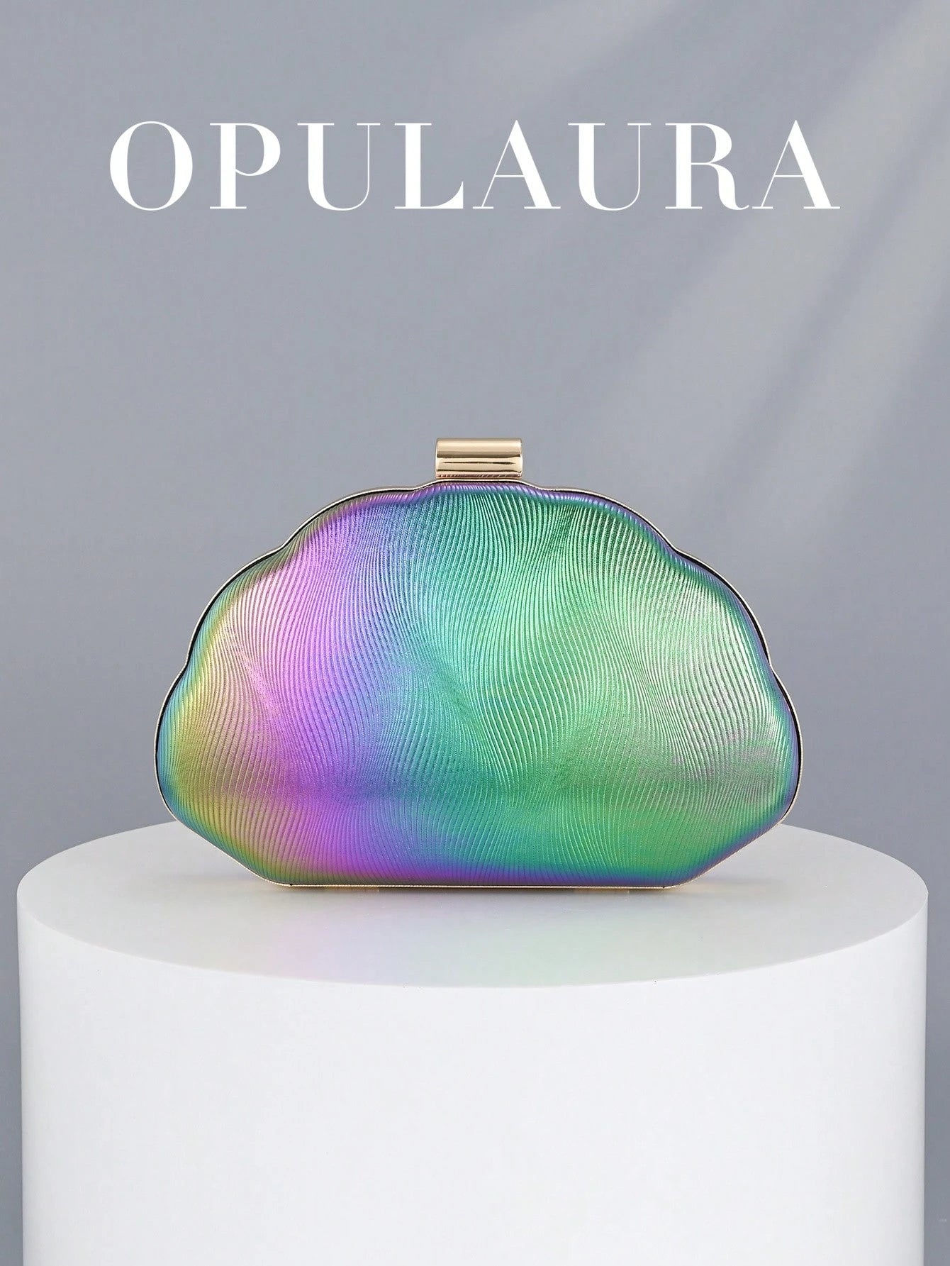 Women's Minimalist Shell Shaped Luxury Leather Clutch Bag