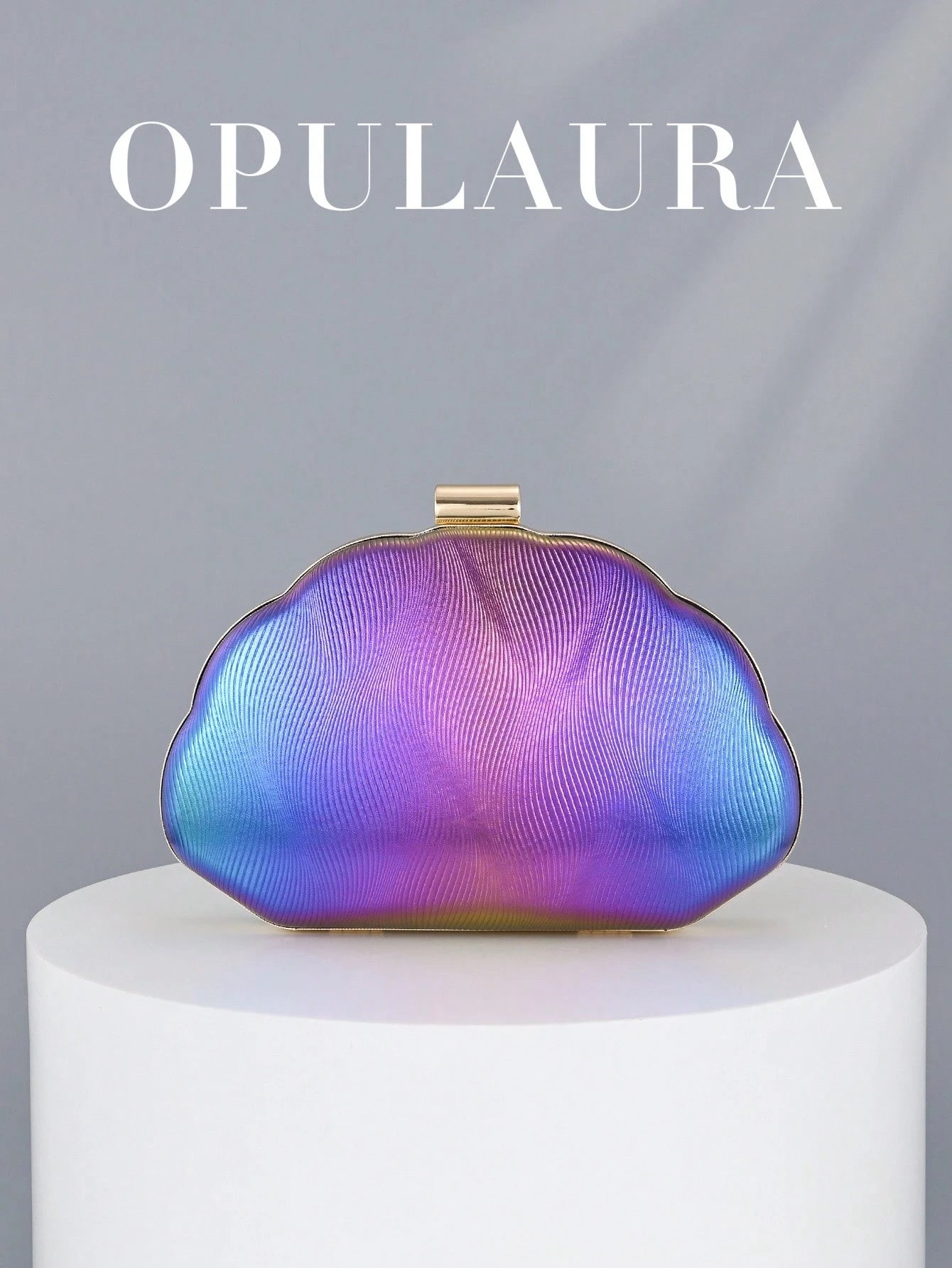 Women's Minimalist Shell Shaped Luxury Leather Clutch Bag