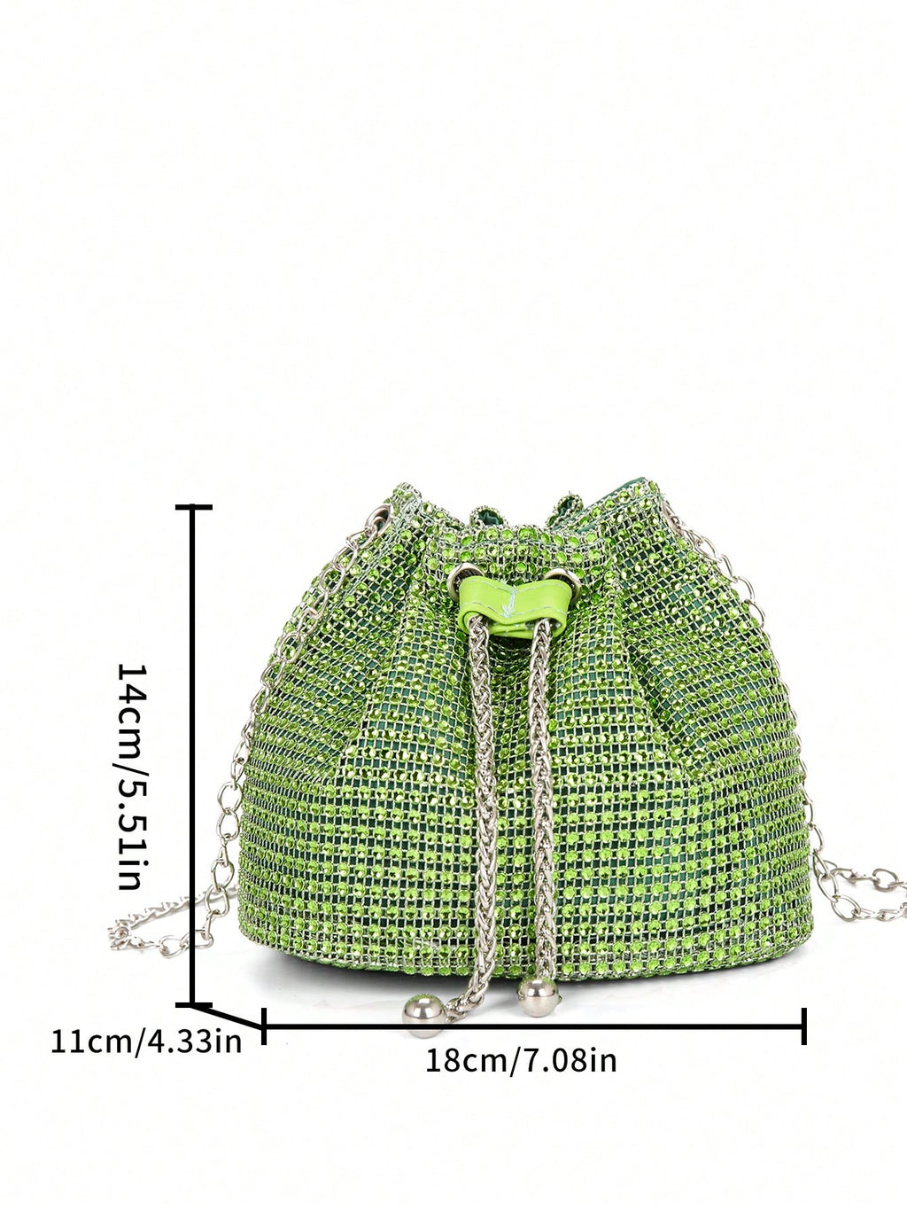 Shiny Glitter Bling Glamorous, Elegant Luxury Mini Bucket Bag