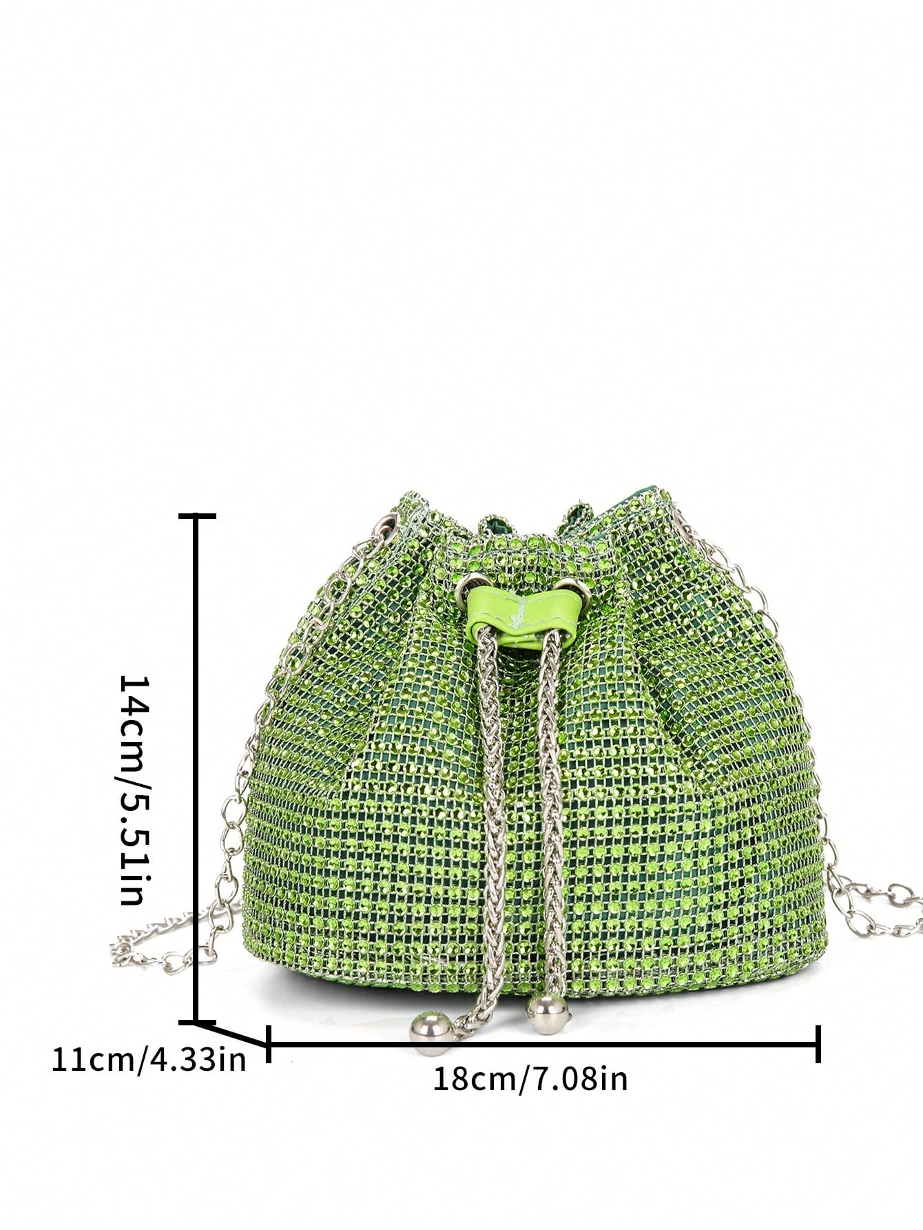 Shiny Glitter Bling Glamorous, Elegant Luxury Mini Bucket Bag