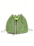 Shiny Glitter Bling Glamorous, Elegant Luxury Mini Bucket Bag
