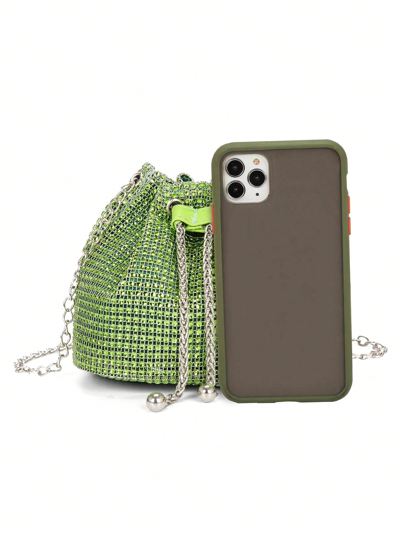 Shiny Glitter Bling Glamorous, Elegant Luxury Mini Bucket Bag