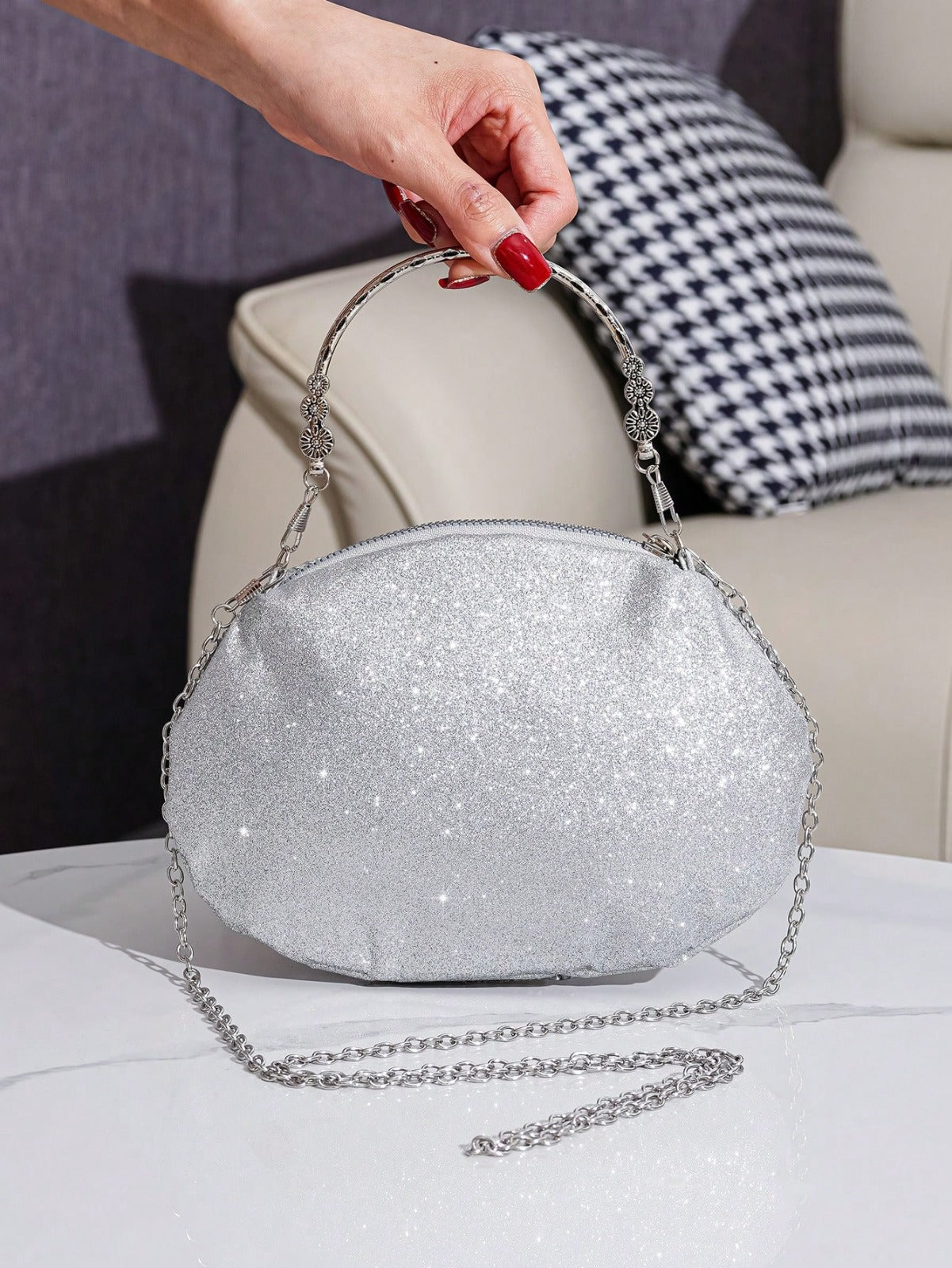 Sparkling Sunflower Crystal Evening Handbag, Vintage Elegant Lady Small Round Bag, Fashion Versatile Handmade Purse For Party And Events
