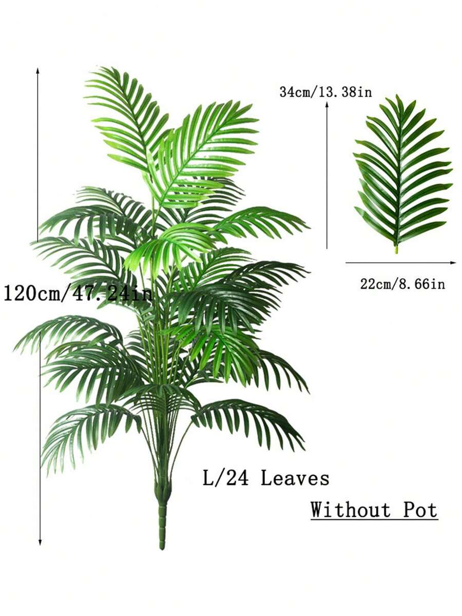 1 Pcs 120cm Artificial Palm Tree With 24 Leaves ( without Pot )