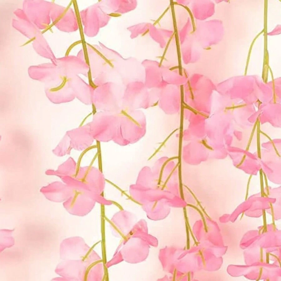 24pcs Set Wisteria Flower Garland, 3.75ft Artificial Flower Vine, Faux Hanging Wisteria Silk